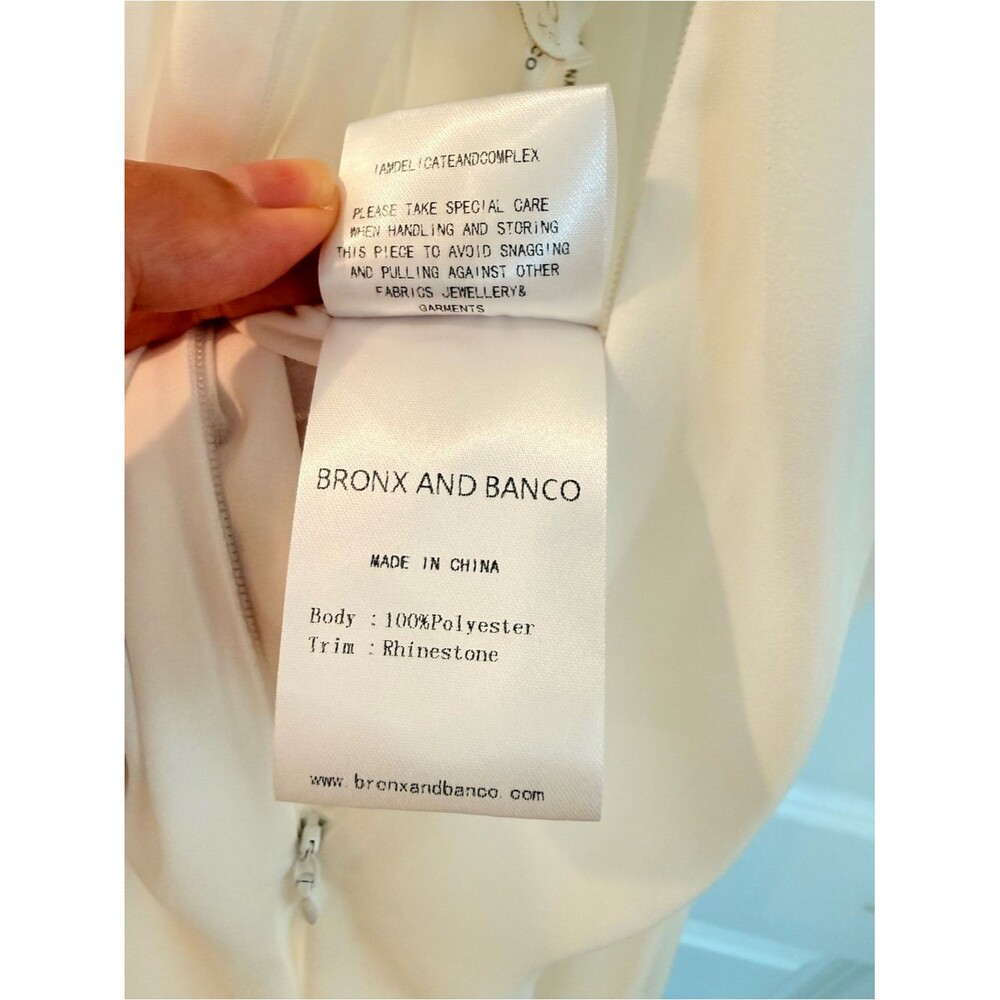 NEW BRONX AND BANCO Elegant White Cutout Plunge Brielle Diamond Gown - Picture 15 of 15